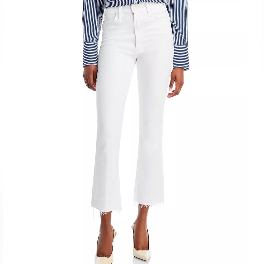 MOTHER White Cropped Ankle Jeans